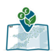 Illustration of a map with many green markers and a larger pin with two pound signs and a plant.
